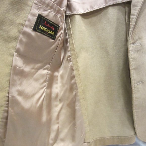 RETRO 70'S HAGAR CORDUROY BLAZER, TAN, SIZE 42 - Picture 6 of 13